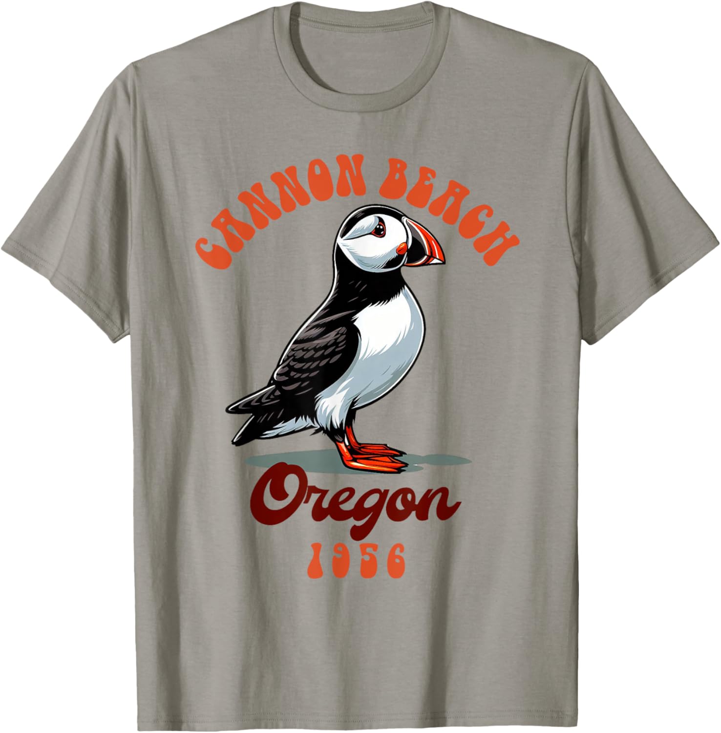 Cannon Beach Travel Trip Tufted Puffin Cannon Beach Oregon Men Women T-Shirt - T-Shirt | Sand