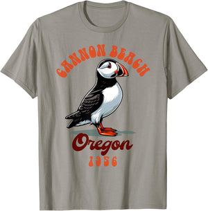 Cannon Beach Travel Trip Tufted Puffin Cannon Beach Oregon Men Women T-Shirt - T-Shirt | Sand