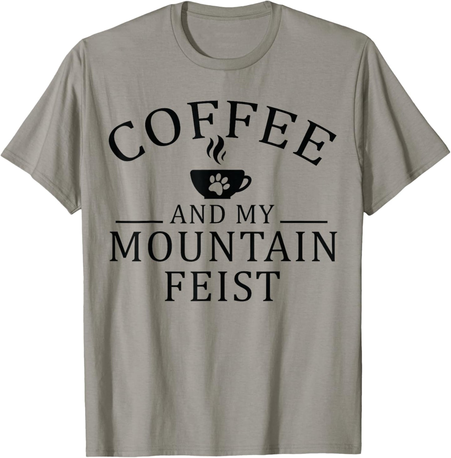 Mountain Feist Dog And Coffee T-Shirt - T-Shirt | Sand