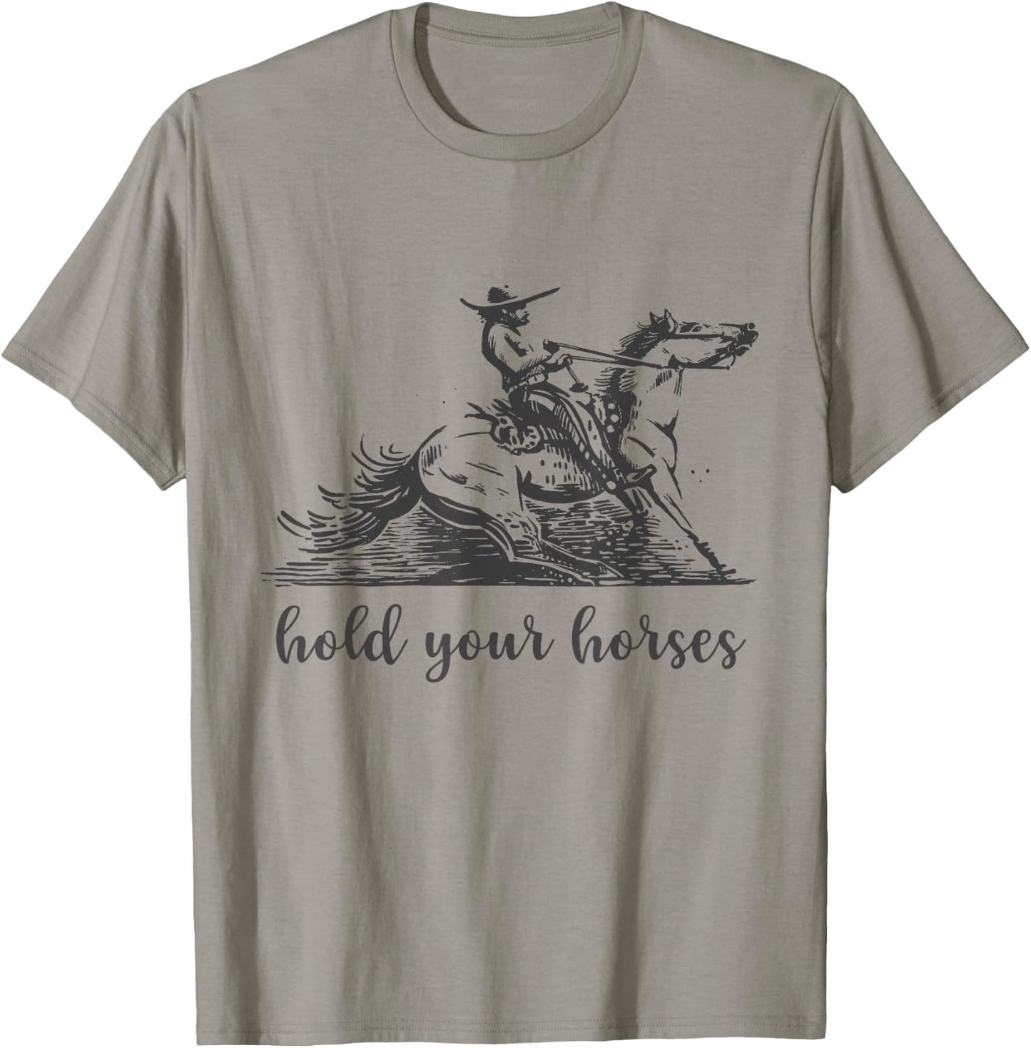 Hold Your Horses Women Funny Rodeo Vintage Cowboy T-Shirt - T-Shirt | Sand