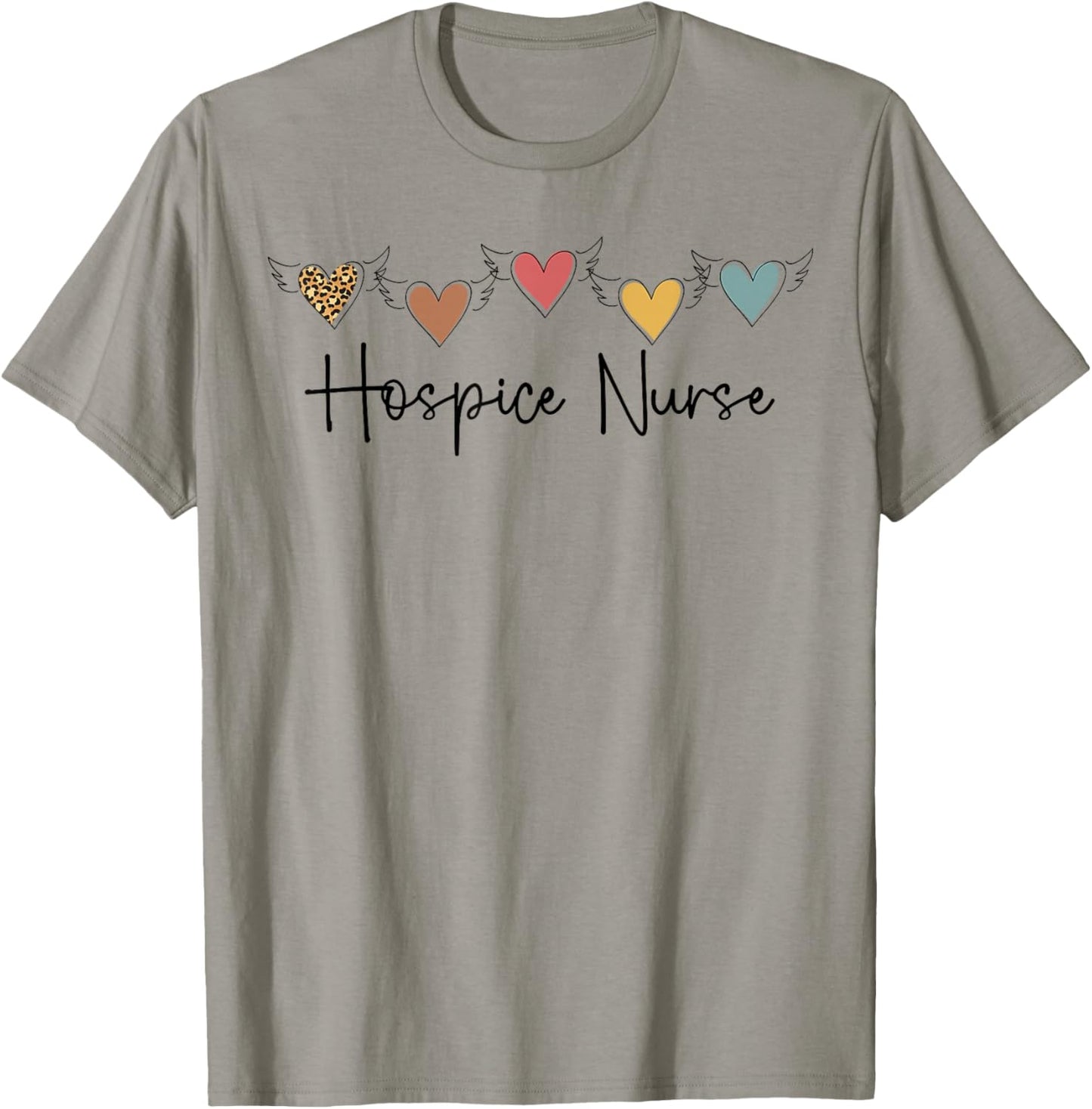 Hospice Nurse Hearts Palliative Nurse Hospice Nursing T-Shirt - T-Shirt | Sand
