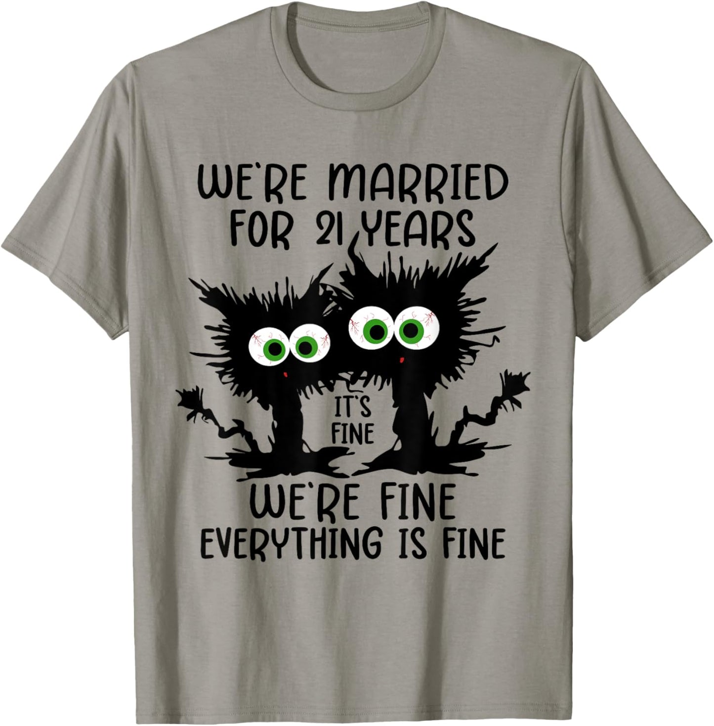 Nickel Wedding We're Married For 21 Years T-Shirt - T-Shirt | Sand