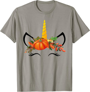 Cute Unicorn Pumpkin Shirts for Kids Halloween Thanksgiving T-Shirt - T-Shirt | Sand