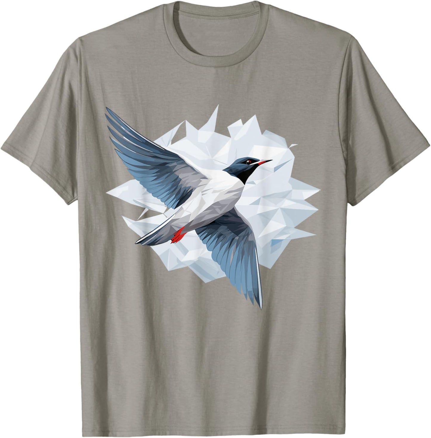 Arctic Tern Bird Geometric Patten Art, Cute Arctic Tern Love T-Shirt - T-Shirt | Sand
