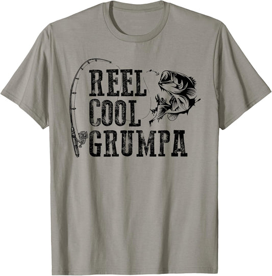 Grumpa Fishing: Reel Cool Grumpa Funny Gift T-Shirt - T-Shirt | Sand