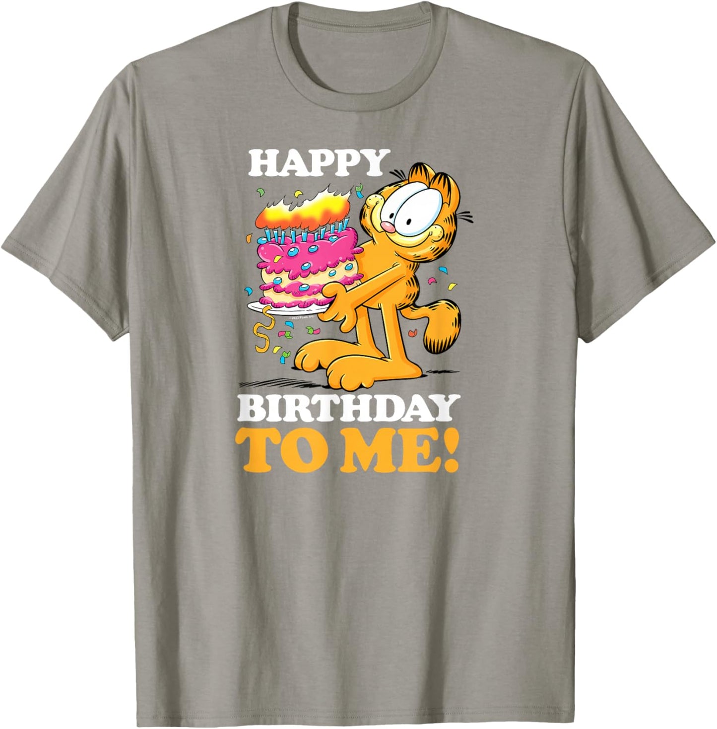 Garfield - Happy Birthday To Me with Cake T-Shirt - T-Shirt | Sand