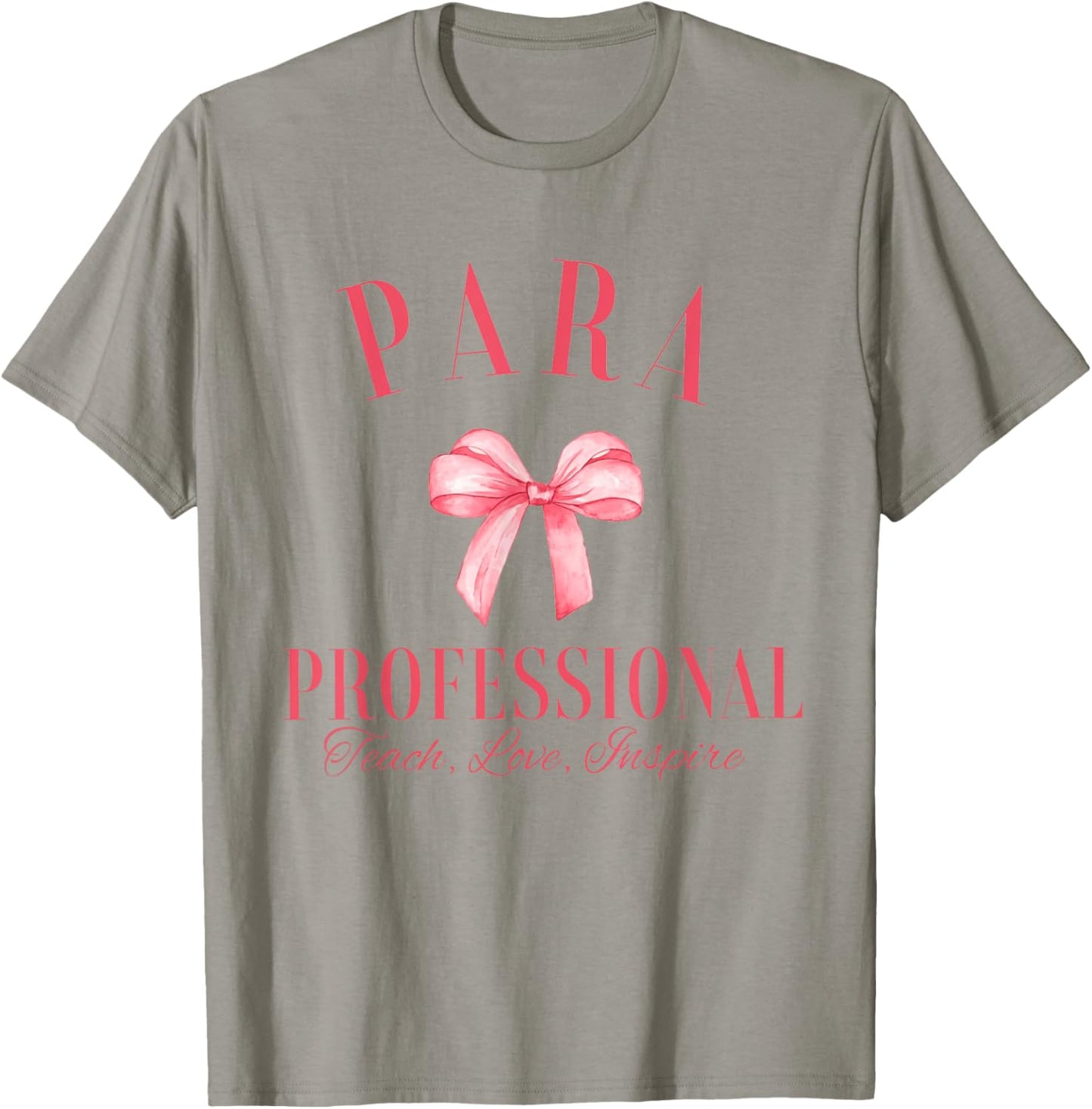 Coquette Bow Paraprofessional School Para Squad Teacher Aide Women Girls Kids T-Shirt - T-Shirt | Sand