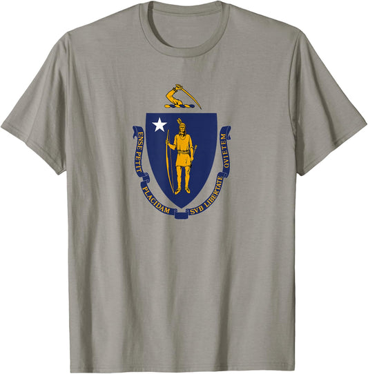 Flag of Massachusetts T-Shirt - T-Shirt | Sand