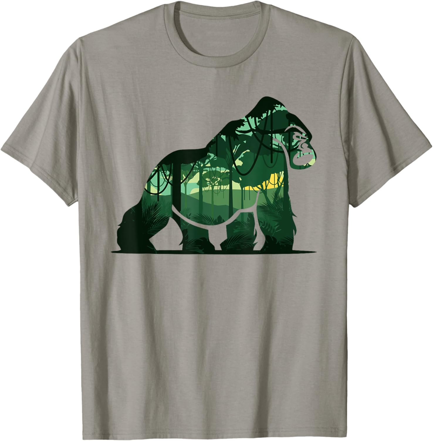 Forest nature wilderness minimalism gorilla T-Shirt - T-Shirt | Sand
