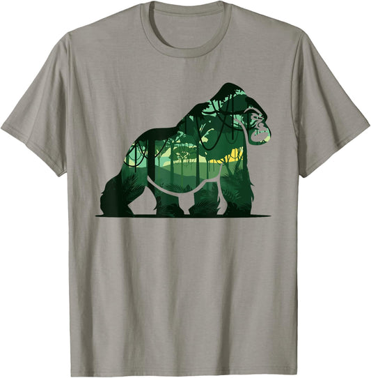 Forest nature wilderness minimalism gorilla T-Shirt - T-Shirt | Sand