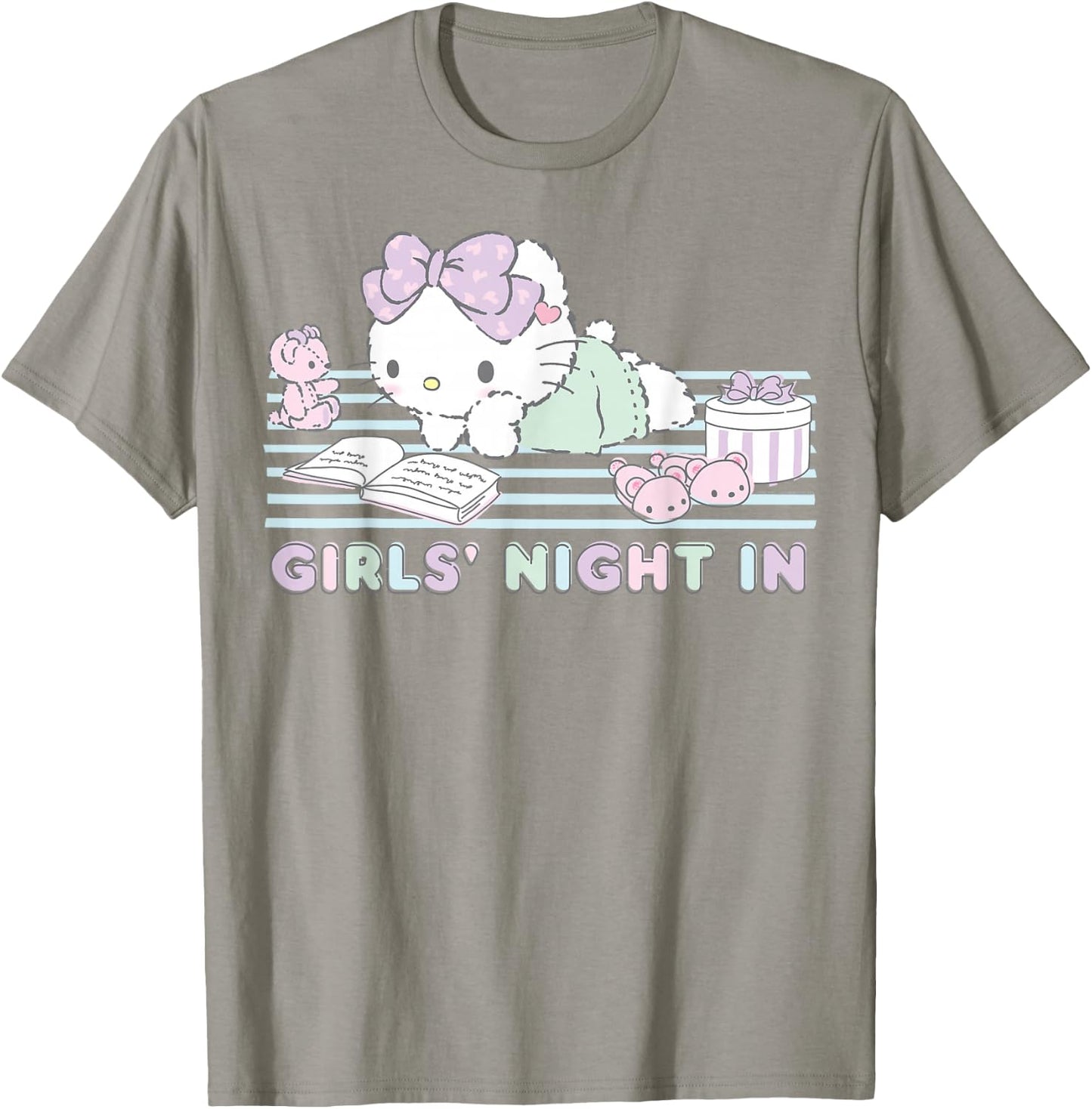 Hello Kitty Girls Night In Reading Short Sleeve T-Shirt - T-Shirt | Sand