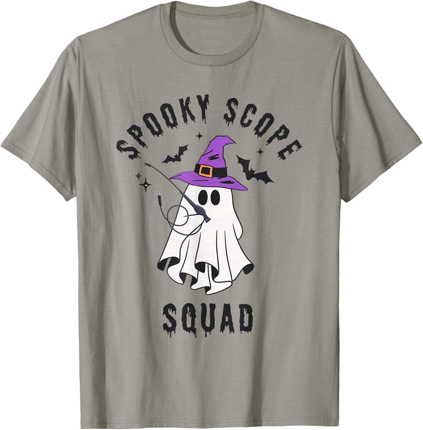 Spooky Scope Squad Halloween Ghost GI Nurse Endoscopy Nurse T-Shirt - T-Shirt | Sand
