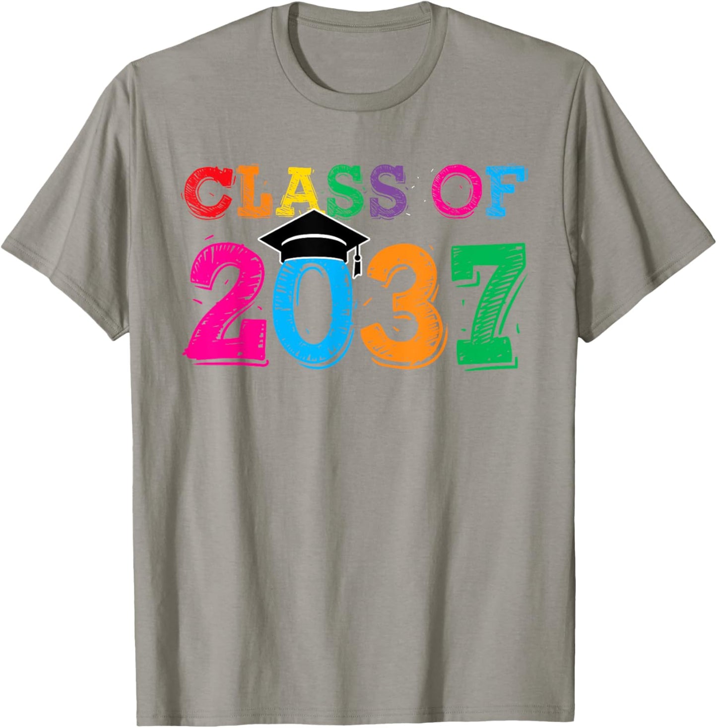 Class Of 2037 Grow With Me Shirt, Class 2037 Graduation T-Shirt - T-Shirt | Sand