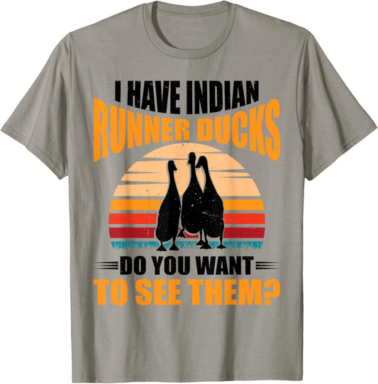 Duck Lover Indian Runner Duck Food Indian Runner Duck Toys T-Shirt - T-Shirt | Sand