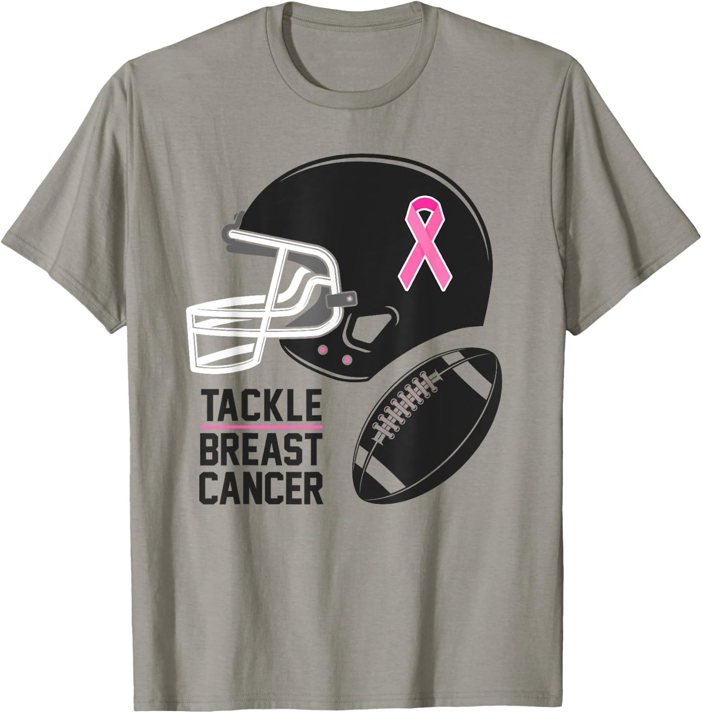 Tackle Breast Cancer Shirt Football Breast Cancer Awareness T-Shirt - T-Shirt | Sand