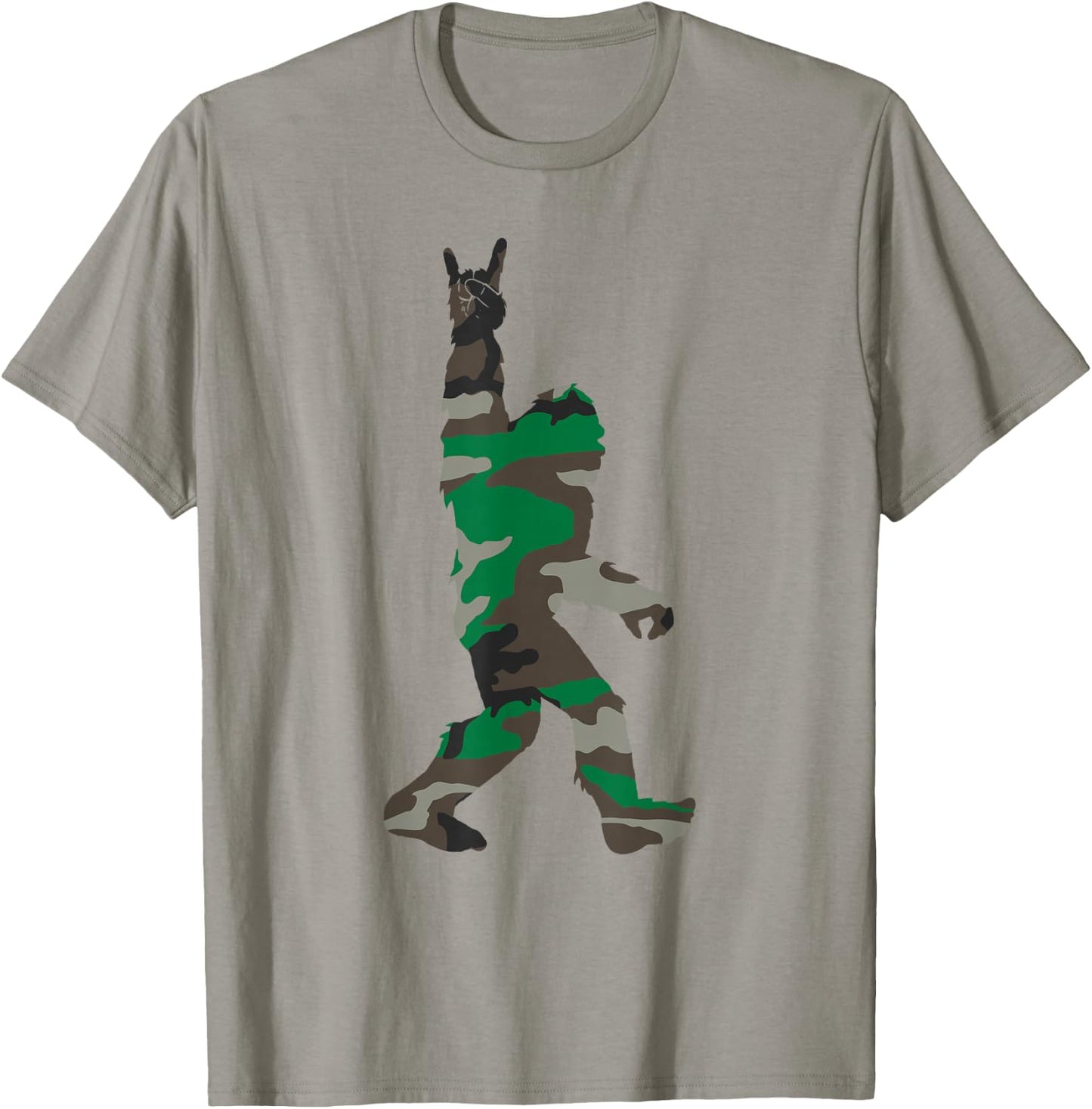 Bigfoot Rock and Roll Orange Camo Hunting Safety Gift T-Shirt - T-Shirt | Sand