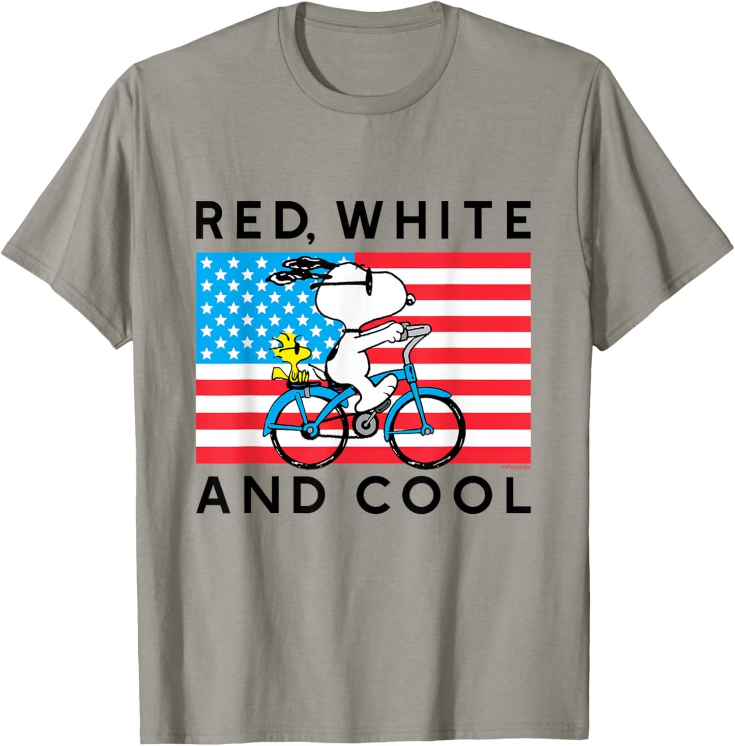 Peanuts Red White Cool Bike T-Shirt - T-Shirt | Sand