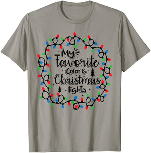 My Favorite Color Is Christmas Lights , Funny Christmas T-Shirt - T-Shirt | Sand