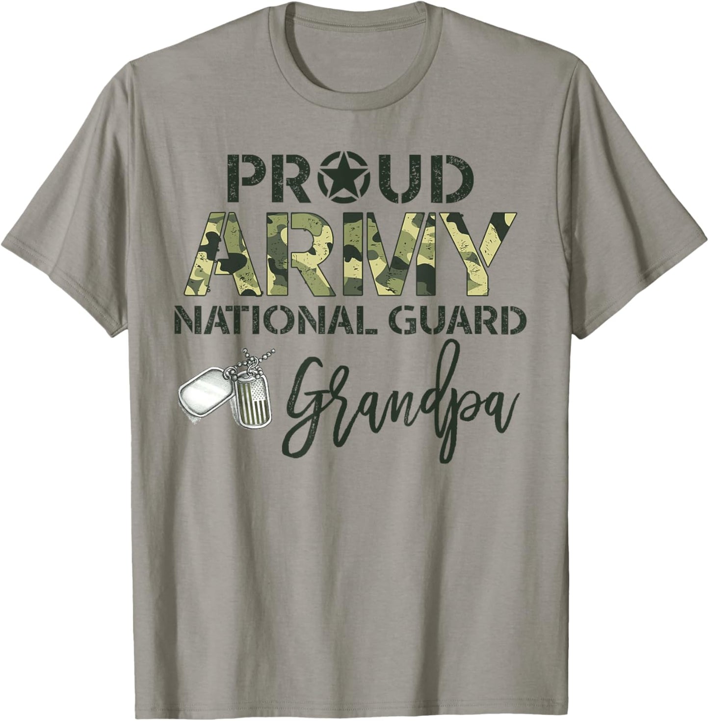 Proud Army National Guard Grandpa Military Family Matching T-Shirt - T-Shirt | Sand