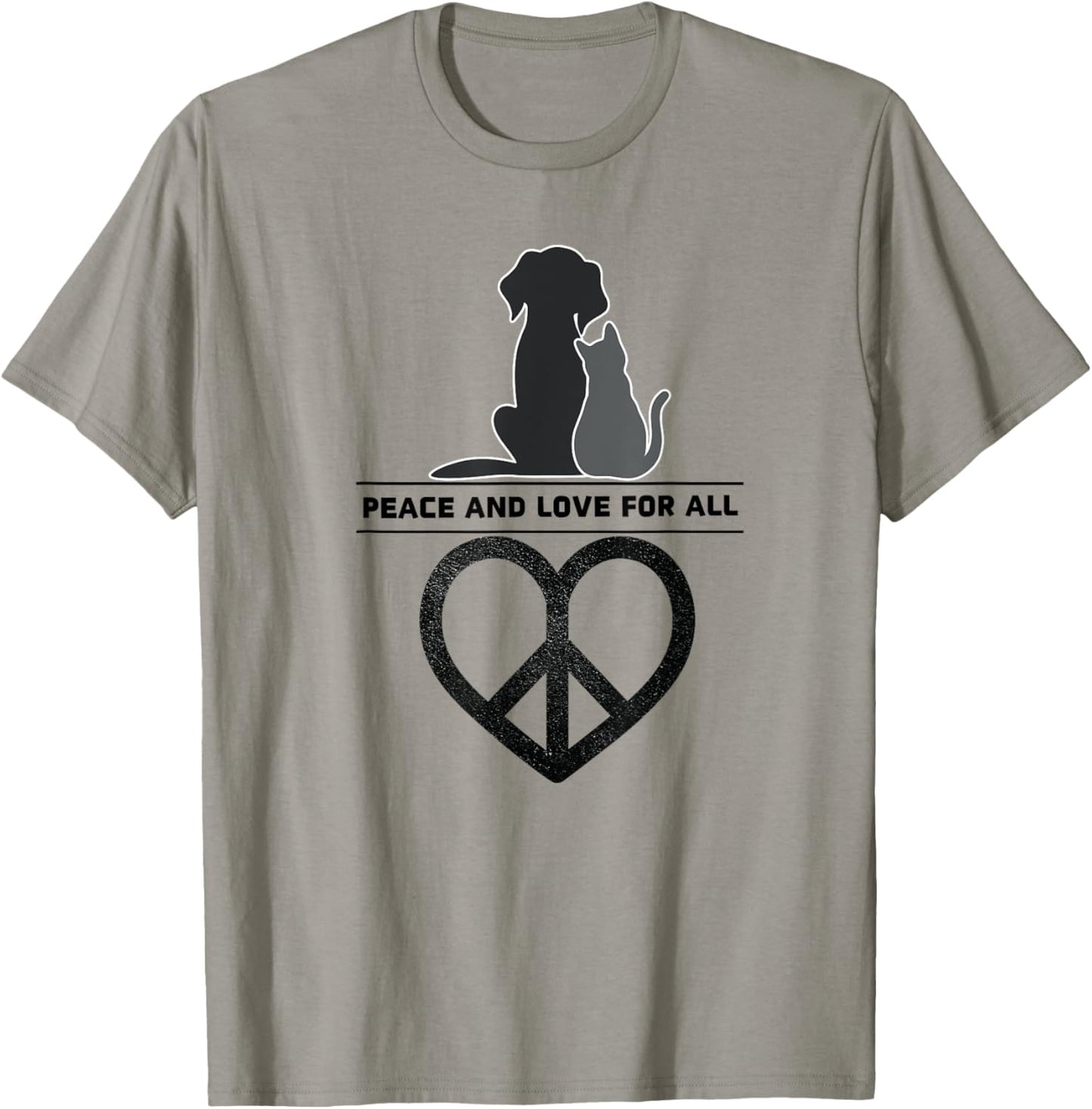Peace and Love for All World Pet Dog Cat Love Peace Sign Men Women Girls Kids T-Shirt - T-Shirt | Sand