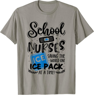 School Nurse Saying Appreciation Medical Nursing Nurse Day T-Shirt - T-Shirt | Sand