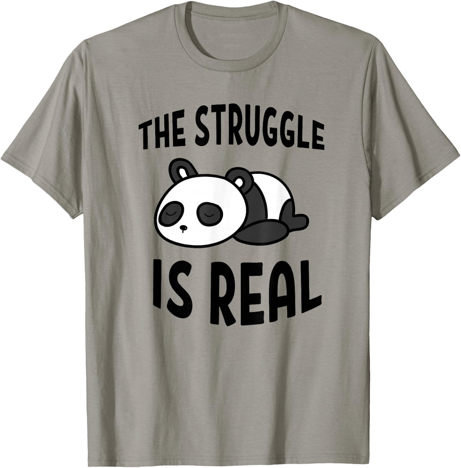 Lazy Panda The Struggle Is Real Cute Panda T-Shirt - T-Shirt | Sand