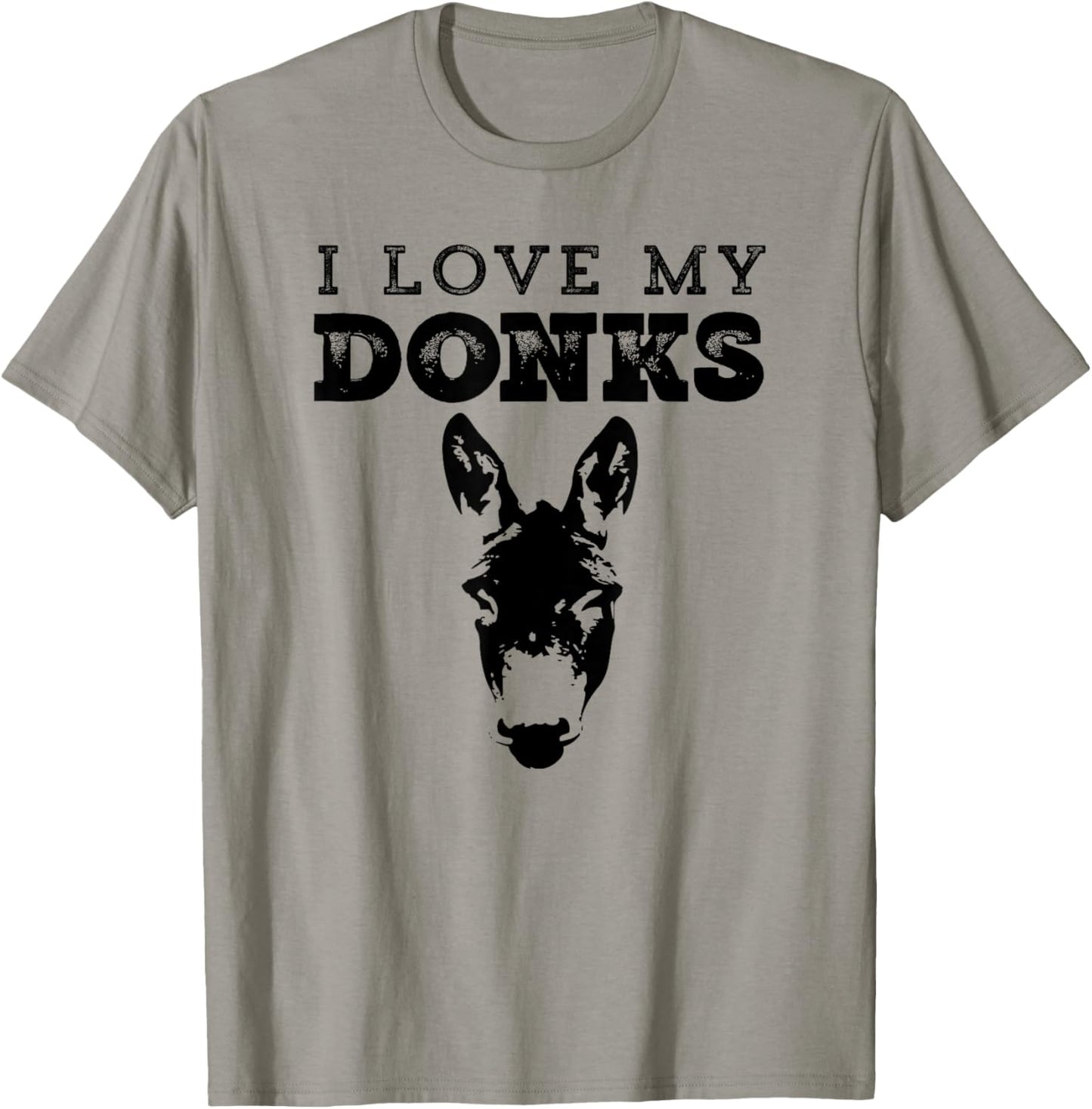 Funny Donkey Mom or Dad Design - I Love My Donks - Farmer T-Shirt - T-Shirt | Sand