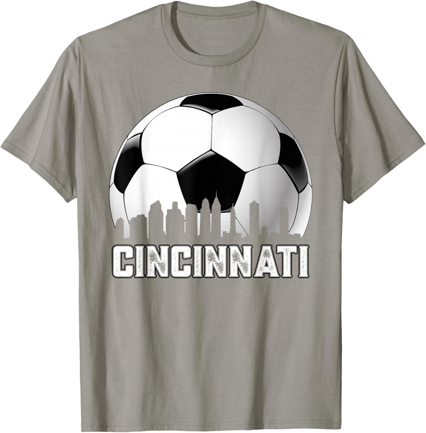 Cincinnati Soccer Distressed Vintage Soccer Fans T-Shirt - T-Shirt | Sand