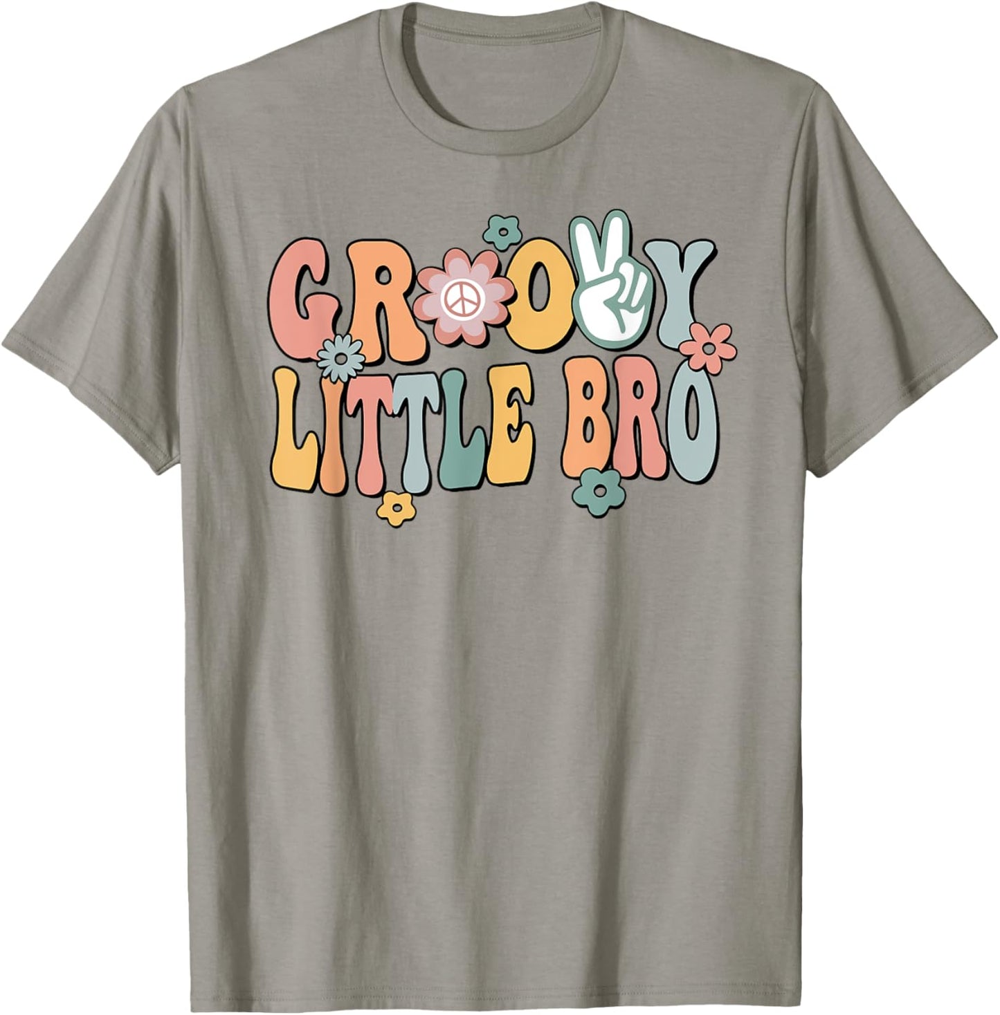 Groovy Little bro Retro Brother Matching Family 1st Birthday T-Shirt - T-Shirt | Sand