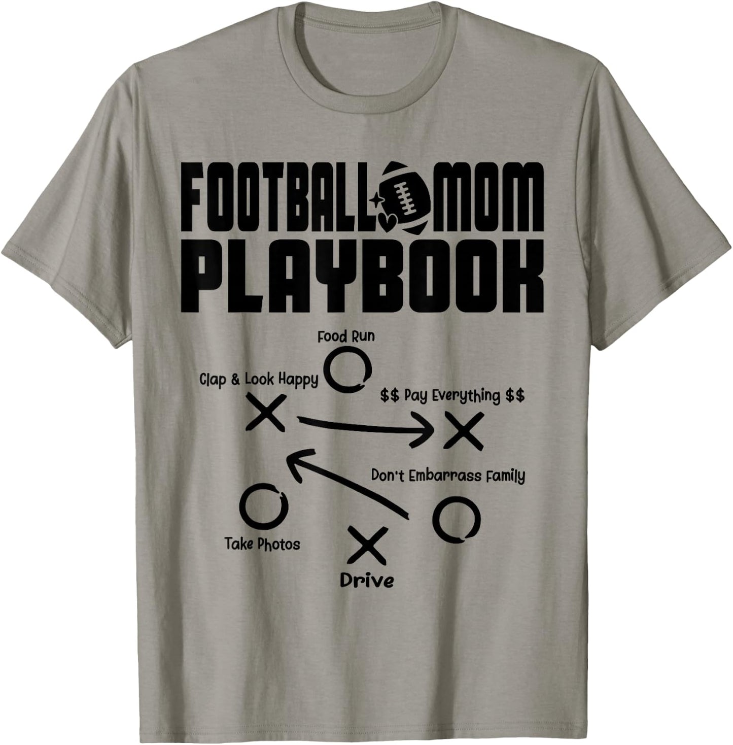 Football Mom PLAYBOOK Football Love Football Player Game Day T-Shirt - T-Shirt | Sand