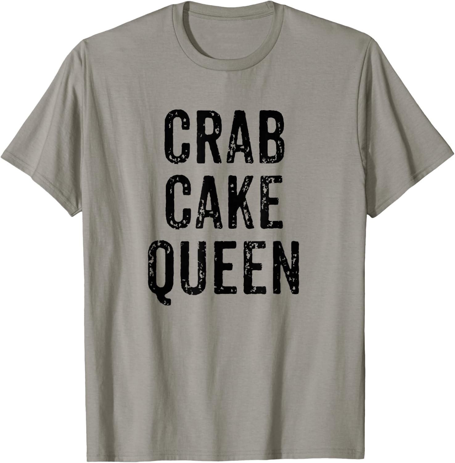 Crab Cake Queen Vintage Distressed Chef Foodie Seafood T-Shirt - T-Shirt | Sand