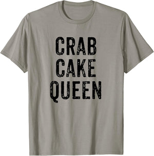 Crab Cake Queen Vintage Distressed Chef Foodie Seafood T-Shirt - T-Shirt | Sand
