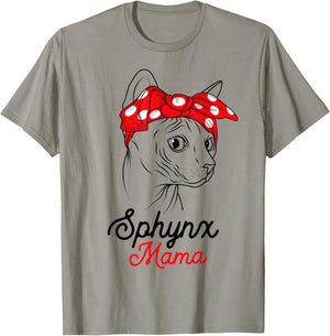 Sphynx Mama Cat Sphinx Hairless Funny Cat Owner Lovers Gift T-Shirt - T-Shirt | Sand