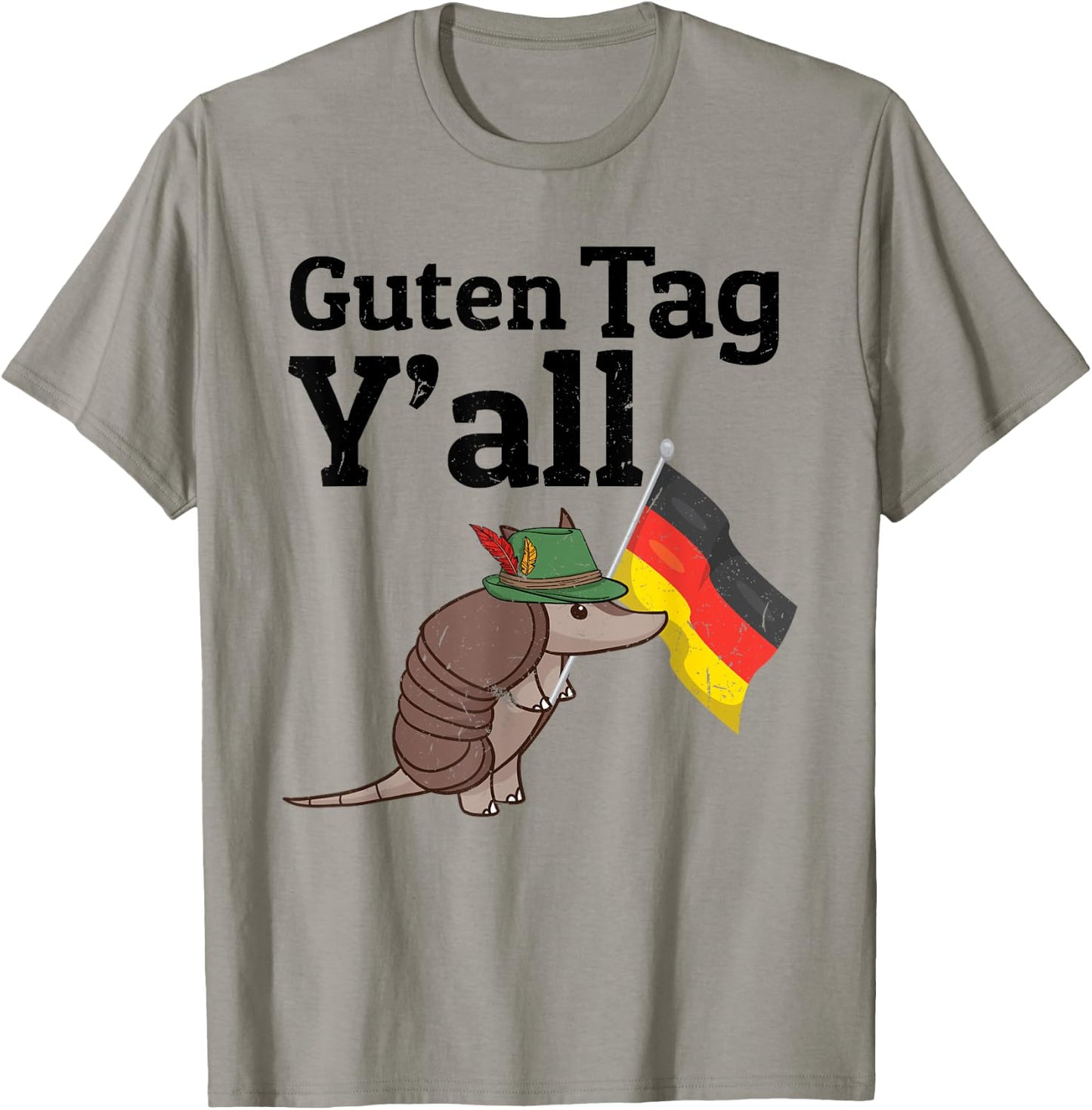 Guten Tag Y'all Texas Armadillo German Flag Hat gift T-Shirt - T-Shirt | Sand