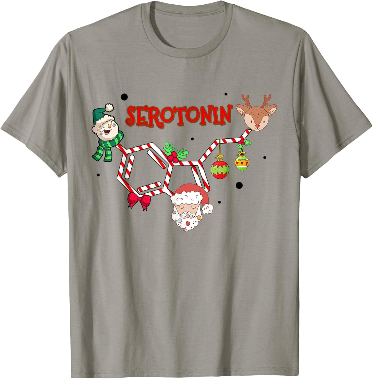 Serotonin Christmas, Mental Health Counselor Christmas T-Shirt - T-Shirt | Sand