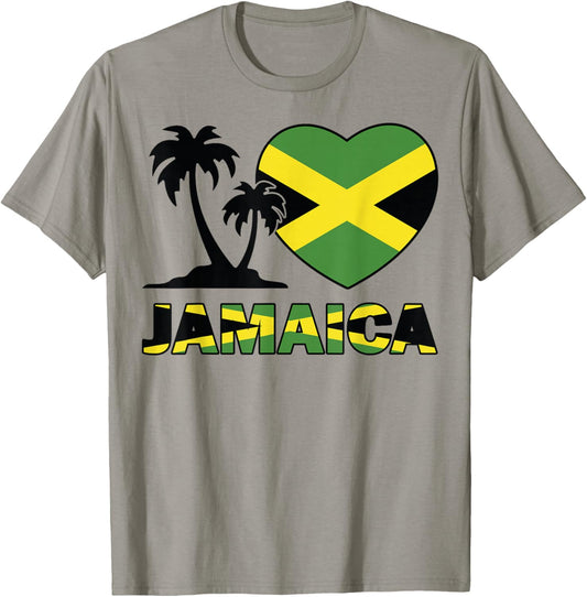 Jamaica-Shirt I love Jamaican Flag Women Men Kids Boys T-Shirt - T-Shirt | Sand