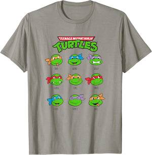 Teenage Mutant Ninja Turtles Different Emotions Many Faces T-Shirt - T-Shirt | Sand
