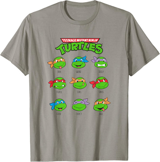 Teenage Mutant Ninja Turtles Different Emotions Many Faces T-Shirt - T-Shirt | Sand
