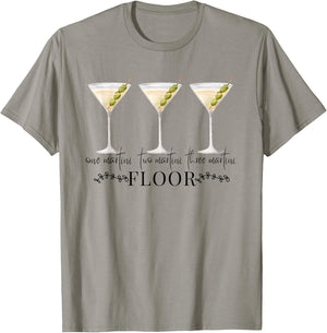 One Martini Two Martini Three Martini Floor Drinking Vintage T-Shirt - T-Shirt | Sand
