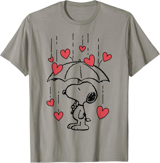 Peanuts - Snoopy Heart Rain T-Shirt - T-Shirt | Sand