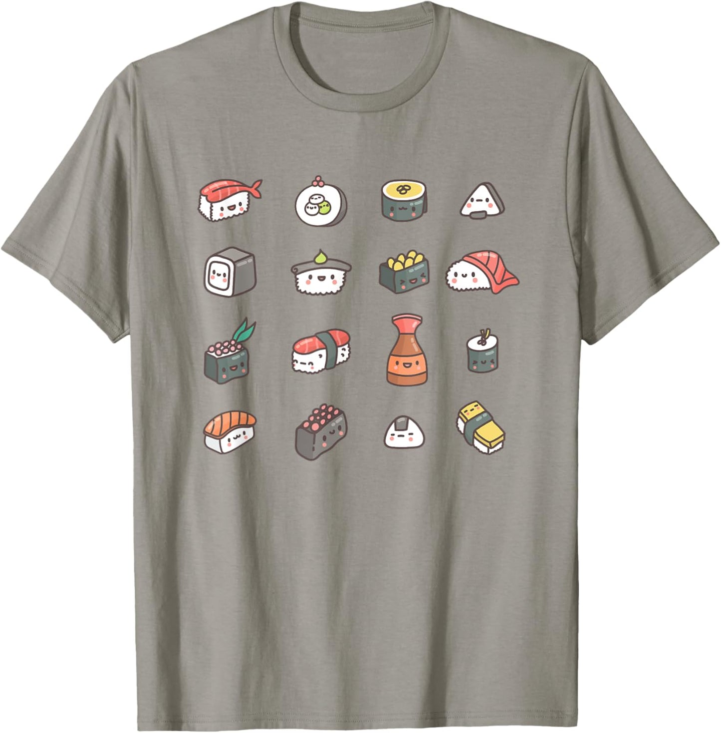 Kawaii Sushi Roll Anime T-Shirt - T-Shirt | Sand