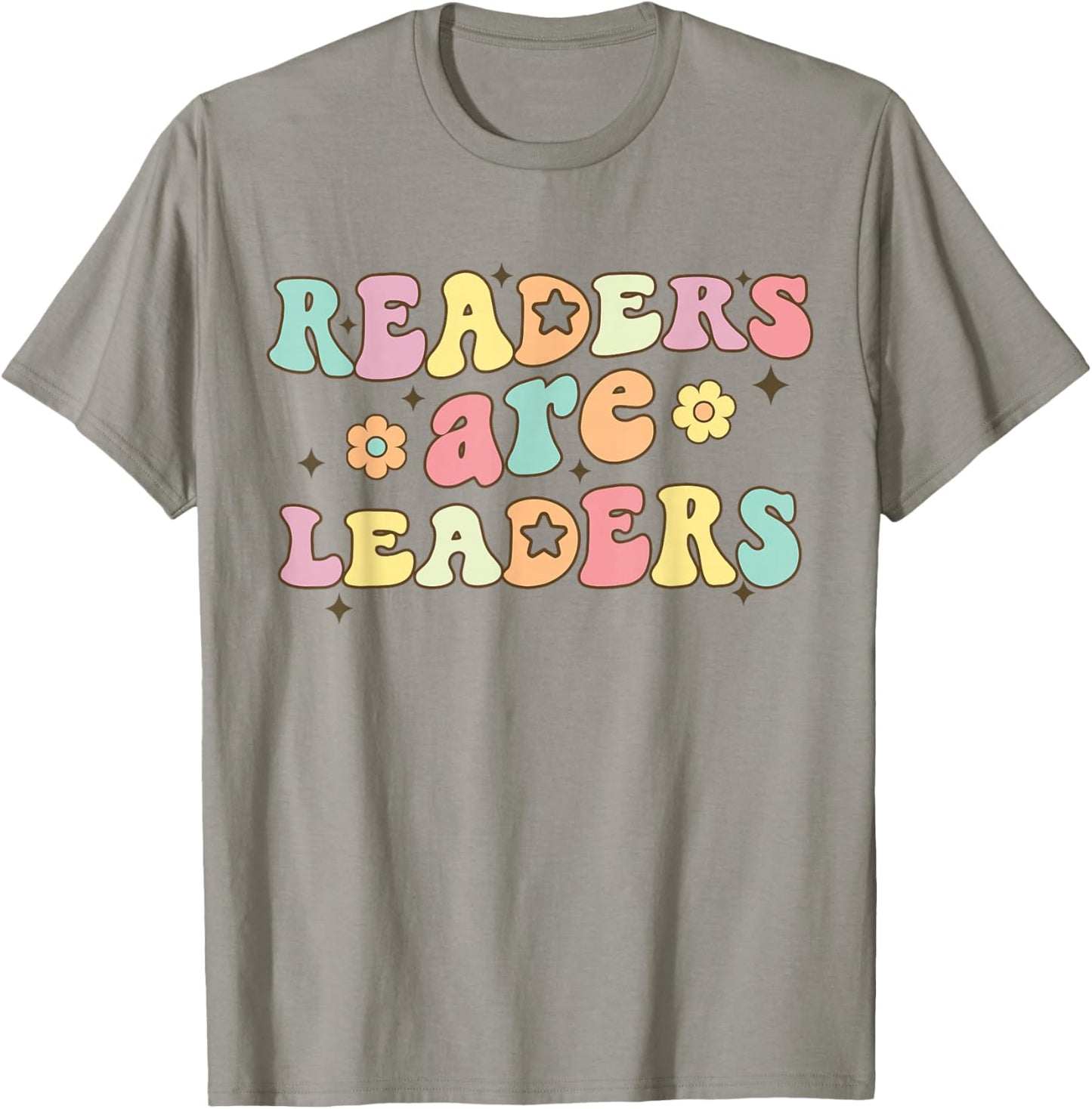 Readers Are Leaders Book Lover Retro Groovy Back To School T-Shirt - T-Shirt | Sand