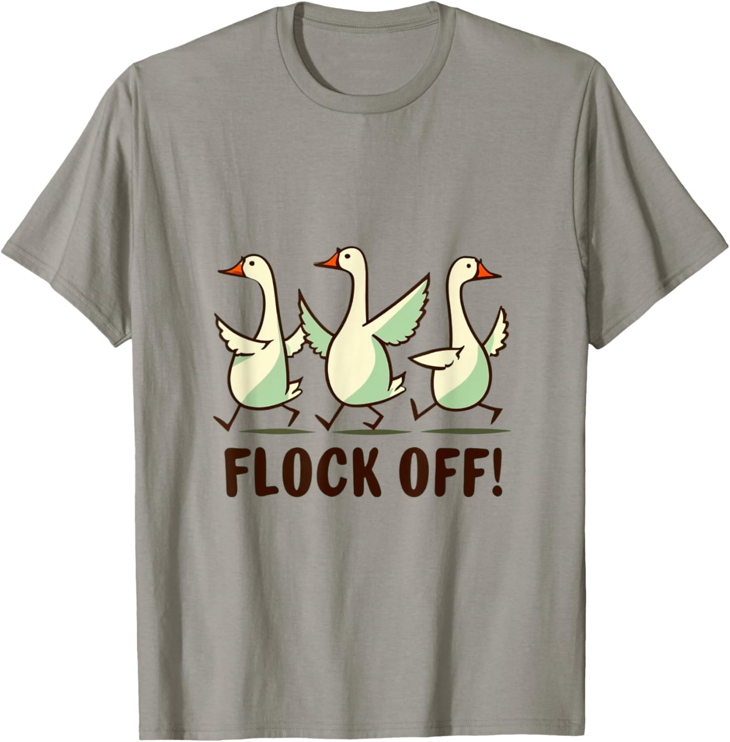 Flock off | funny | duck-meme | bird | flight | fly T-Shirt - T-Shirt | Sand