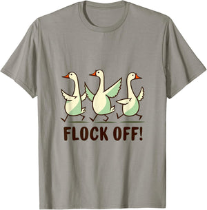 Flock off | funny | duck-meme | bird | flight | fly T-Shirt - T-Shirt | Sand