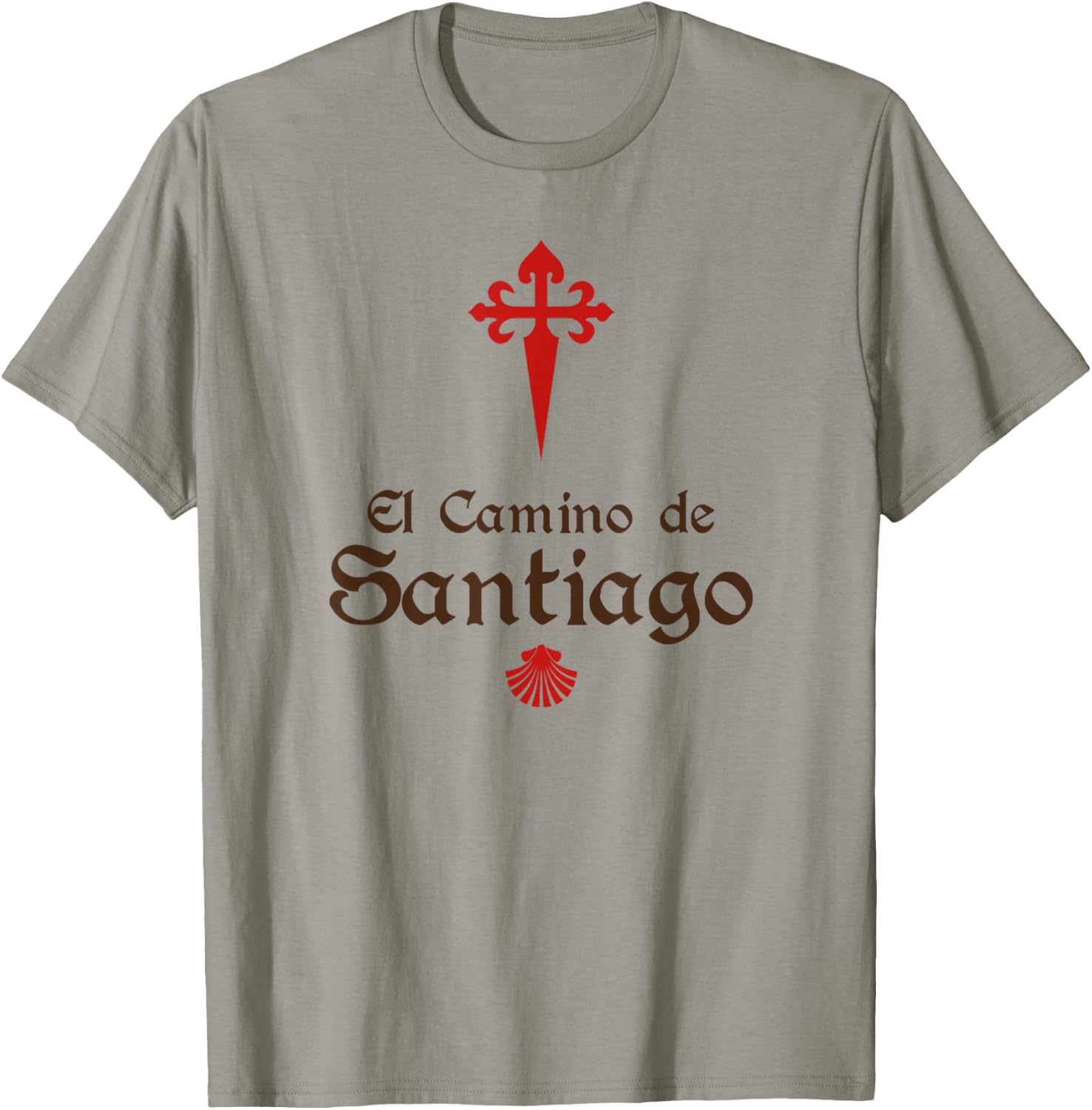 El Camino De Santiago ~ Saint James Cross ~ Scallop Shell T-Shirt - T-Shirt | Sand