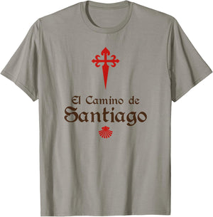 El Camino De Santiago ~ Saint James Cross ~ Scallop Shell T-Shirt - T-Shirt | Sand