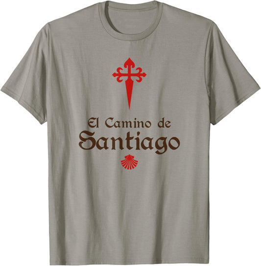 El Camino De Santiago ~ Saint James Cross ~ Scallop Shell T-Shirt - T-Shirt | Sand