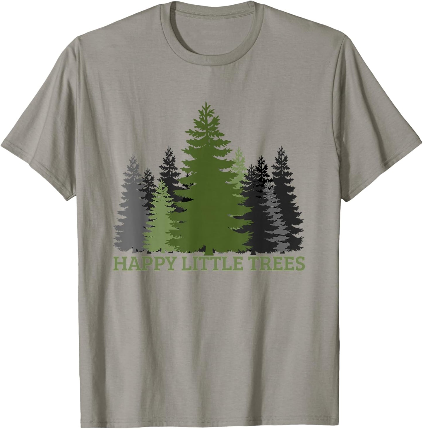 Happy Little Trees-Evergreen Forest Gift Women Teens T-Shirt - T-Shirt | Sand