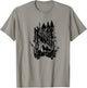 Beautiful harmony owls and wolves with forest design T-Shirt - T-Shirt | Sand