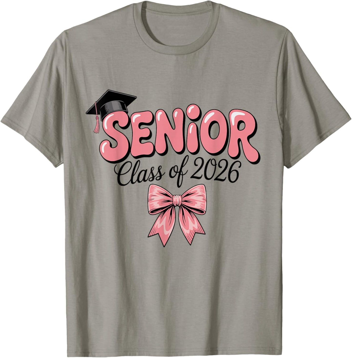 Senior Class of 2026 Pink Coquette Bow Graduation 2026 T-Shirt - T-Shirt | Sand